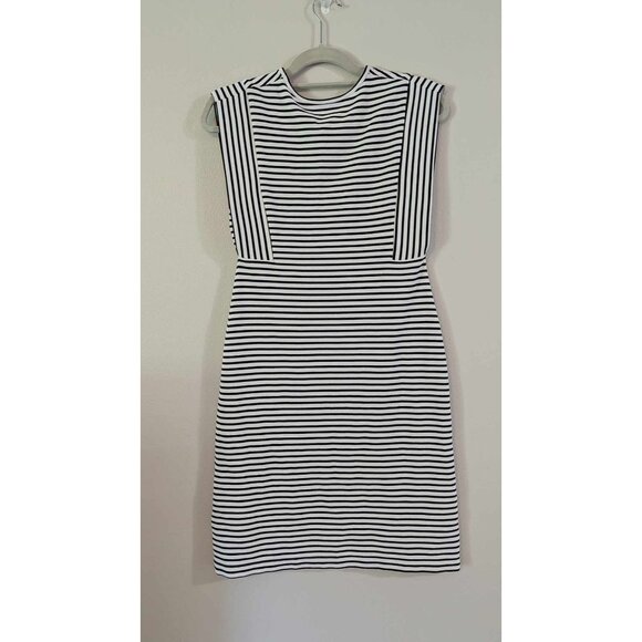 DEREK LAM Collective Dress Italian Size 42 (Medium/6) Stripe Stretch Knit Sheath - Picture 8 of 8